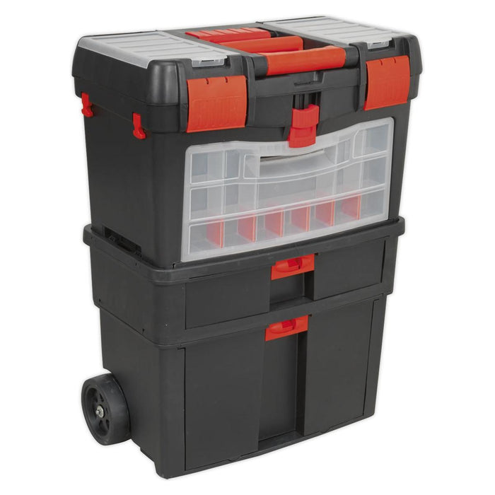 Sealey Mobile Toolbox with Tote Tray & Removable Assortment Box AP850 Sealey - Town Tools 