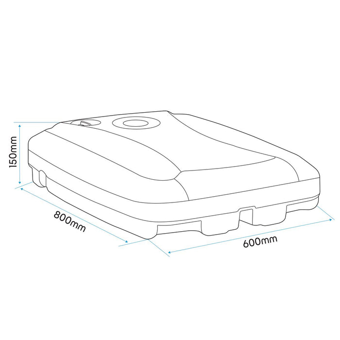 Dellonda Fillable Parasol Base with Wheels, Water/Sand Fill 60L DG266