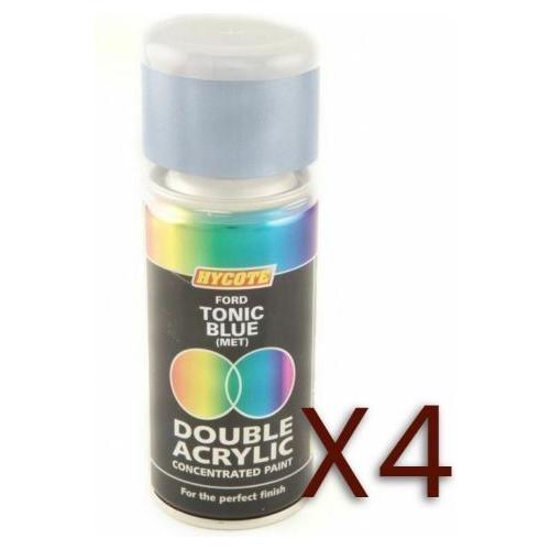 4x Hycote Aerosol Paint for Ford Tonic Blue (Metallic) 150ml Hycote - Town Tools 