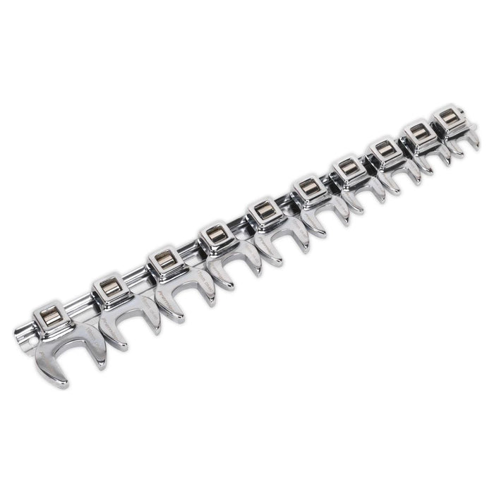 Sealey Crow's Foot Open-End Spanner Set 10pc 3/8"Sq Drive Metric AK5989