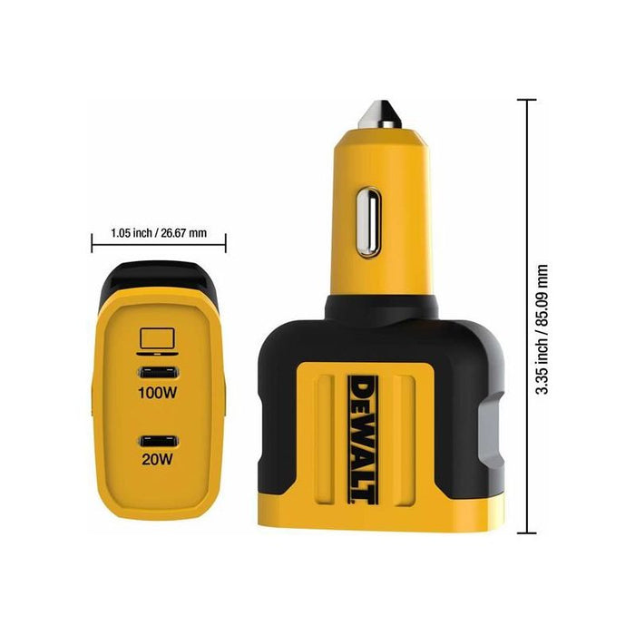 Dewalt Telecoms 2-Port PPS PD Car Charger 120W DEWALT Telecoms - Town Tools