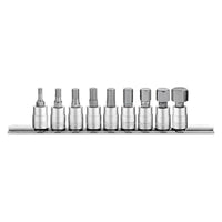 Teng Tools 1/4" drive hex bit socket clip rail metric 9-piece set