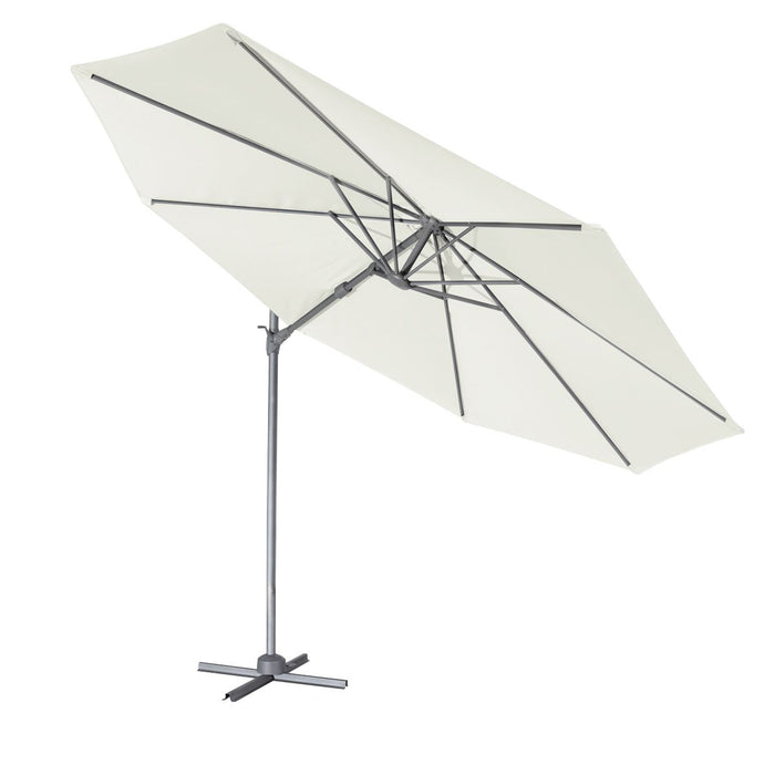 Dellonda Cantilever Parasol with 360 Rotation, Tilt & Cover 3m - Cream