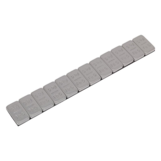 Sealey Wheel Weight 5g Adhesive Zinc Plated Steel Plastic Coated Strip of 12 Pac Sealey - Town Tools 