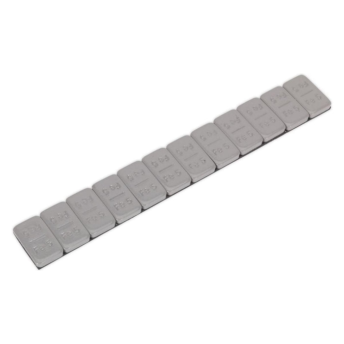 Sealey Wheel Weight 5g Adhesive Zinc Plated Steel Plastic Coated Strip of 12 Pac Sealey - Town Tools 
