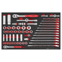 Teng Tools Spanner & Socket Set FOAM3 57 Pieces