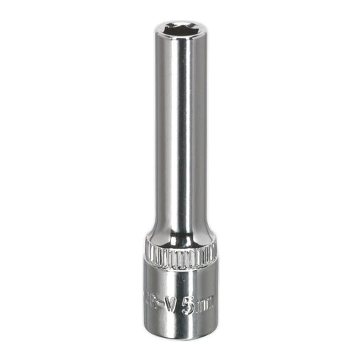 Sealey WallDrive Socket 5mm Deep 1/4"Sq Drive Fully Polished SP1405D Sealey - Town Tools 