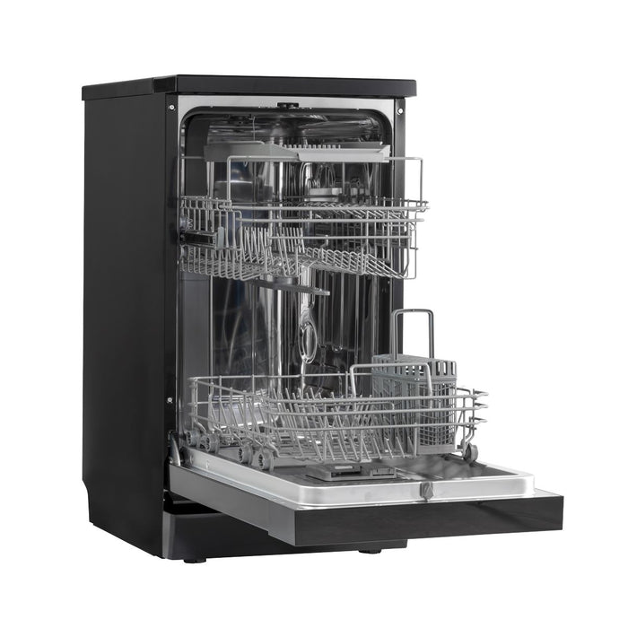 Baridi Slimline Freestanding Dishwasher 45cm Wide 10 Place Settings - Black