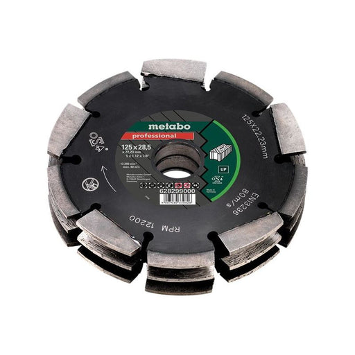 Metabo 3 Row Professional UP Universal Wall Chaser Blade 125 x 28.5 x 22.23mm Metabo - Town Tools