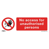 Sealey Prohibition Safety Sign No Access Rigid Plastic Pack of 10 SS17P10