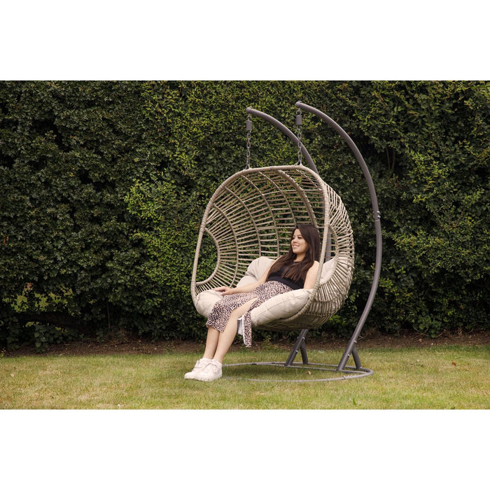 Dellonda Double Swinging Egg Chair with Cushion DG61