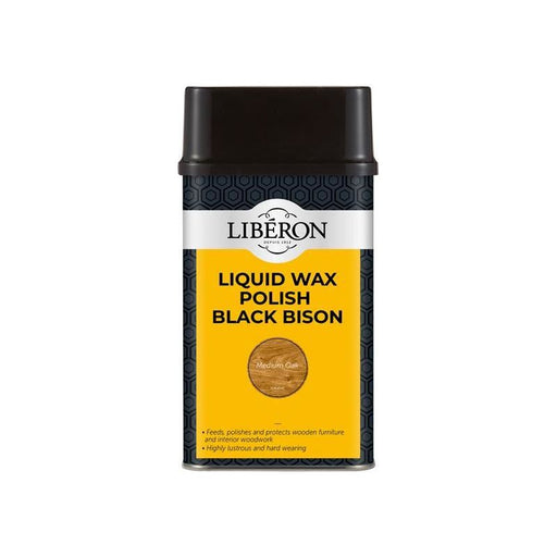 Liberon Liquid Wax Polish Black Bison Medium Oak 500ml Liberon - Town Tools