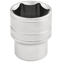Draper 6 Point Metric Socket, 1/2" Sq. Dr., 24mm 16615
