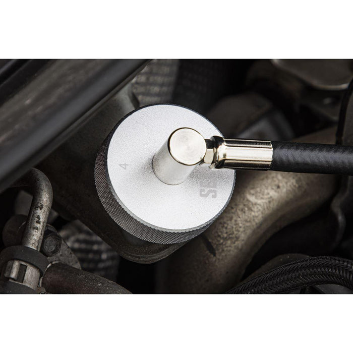 Sealey Brake Pressure Bleeder Cap 45mm & Connector With Hose 90 VS0204C4 Sealey - Town Tools 