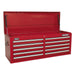 Sealey Topchest 10 Drawer with Ball-Bearing Slides Red AP5210T Sealey - Town Tools 