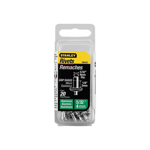 Stanley® Hand Tools 1-PAA52 Aluminium Rivets Short 4 x 3mm Pack of 20 STANLEY® Hand Tools - Town Tools
