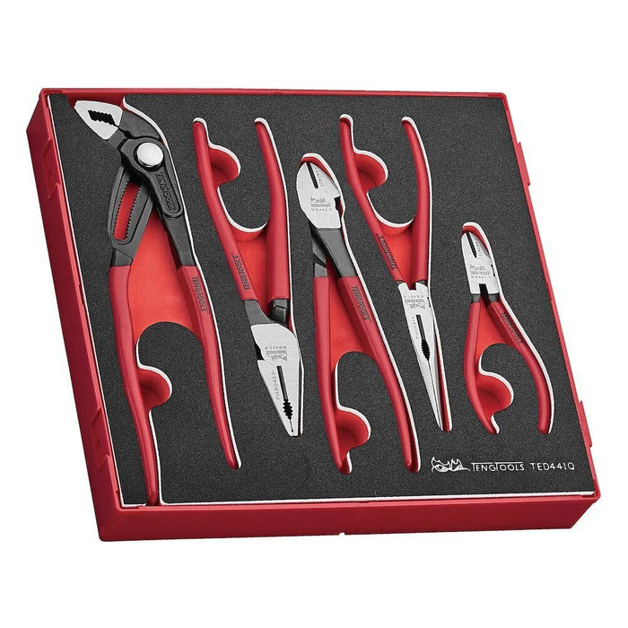 Teng Tools Plier Set Vinyl Grip Q FOAM2 5 Pieces Teng Tools - Town Tools 