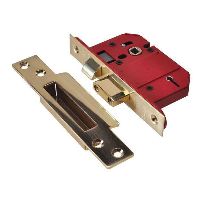 Union StrongBOLT 2200S BS 5 Lever Mortice Sashlock Satin Brass 68mm Box UNION - Town Tools
