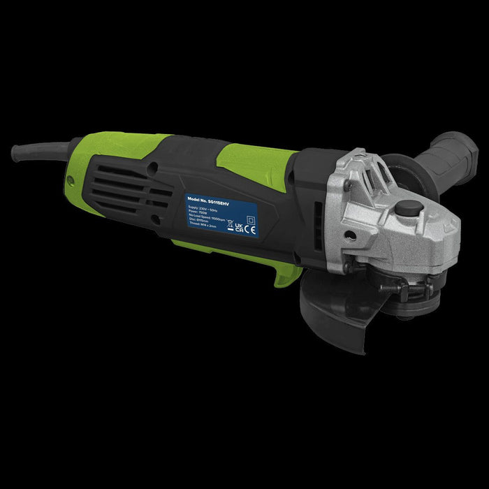 Sealey SG115E Angle Grinder 115mm 750W 230V Green Heavy Duty Sealey - Town Tools 