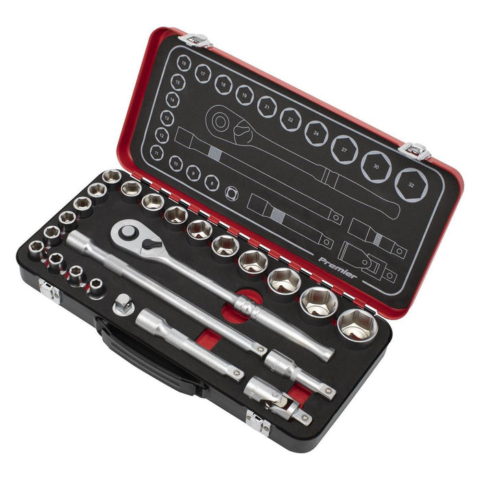 Sealey Premier Platinum Premier Platinum Socket Set 1/2"Sq Drive 24pc AK7924 Sealey Premier Platinum - Town Tools 