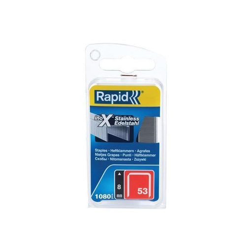 Rapid 53/8B 8mm Stainless Steel Fine Wire Staples (Box 1080) Rapid - Town Tools