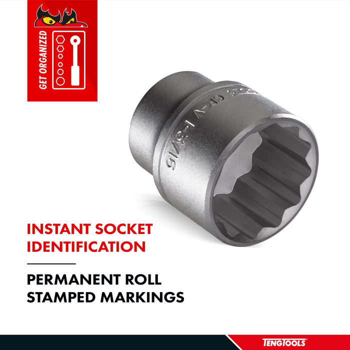 Teng Tools 1/2" Socket 12 pt Metric 18mm Teng Tools - Town Tools 