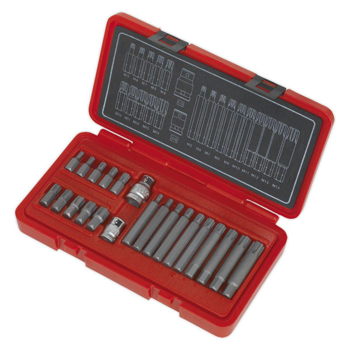 Sealey Ribe Bit Set 22Pc 3/8Inch & 1/2Inchsq Drive Sealey - Town Tools 