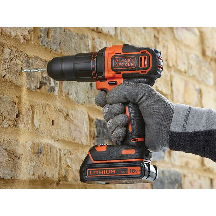 Black + Decker BCD700S1K 2 Gear Combi Drill 18V 1 x 1.5Ah Li-ion BLACK + DECKER - Town Tools