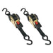 2x Sealey Auto Retract Ratchet Tie Down Straps 600kg Capacity 25mmx3m ATD25301 Sealey - Town Tools 