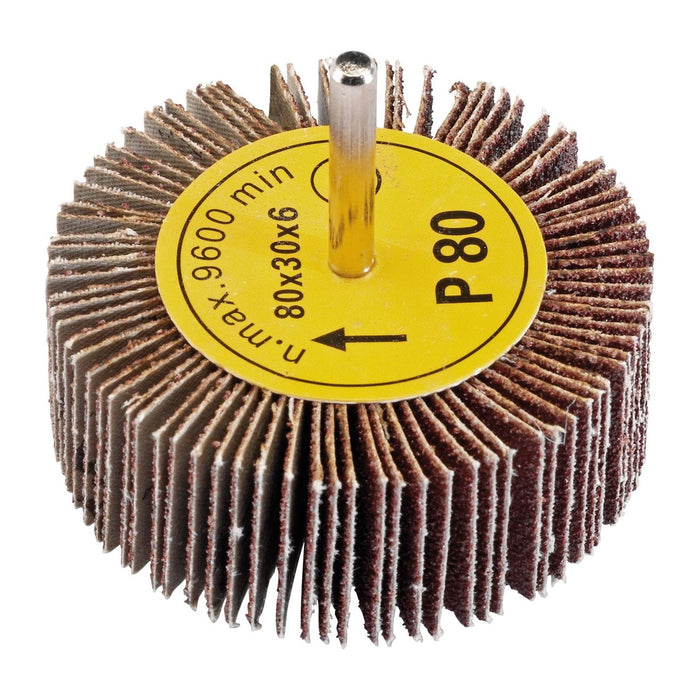 Draper Abrasive Flap Wheel, 80 x 30mm, 80 Grit 76467 Draper - Town Tools 