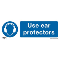 Sealey Mandatory Safety Sign Use Ear Protectors Rigid Plastic Pack of 10