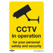 Sealey Warning Safety Sign CCTV Self-Adhesive Vinyl SS40V1 Sealey - Town Tools 