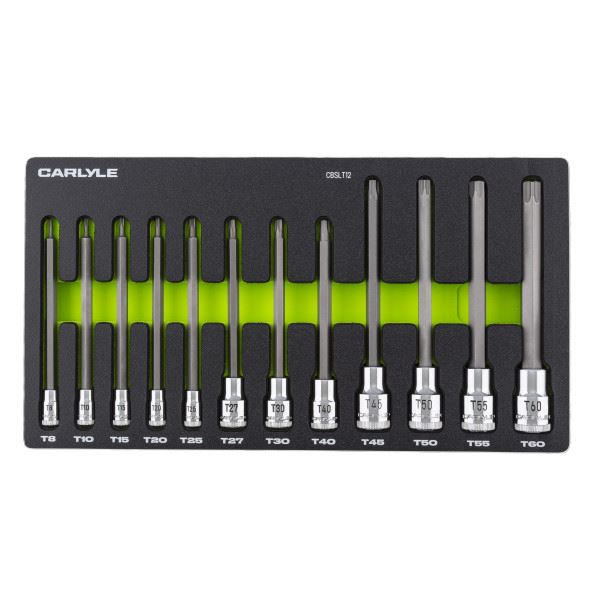 Carlyle Tools 12 Pc Long Torx Bit Socket Set