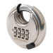 Silverline Stainless Steel Combination Disc Padlock 4-Digit 70mm Silverline - Town Tools 