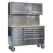 Sealey Mobile Stainless Steel Tool Cabinet 10 Drawer with Backboard & 2 Wall Cup Sealey - Town Tools 