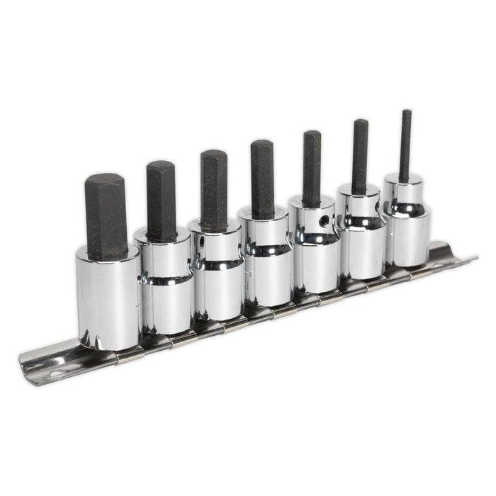 Sealey Hex Socket Bit Set 7pc 3/8"Sq Drive Metric AK62253 Sealey - Town Tools 