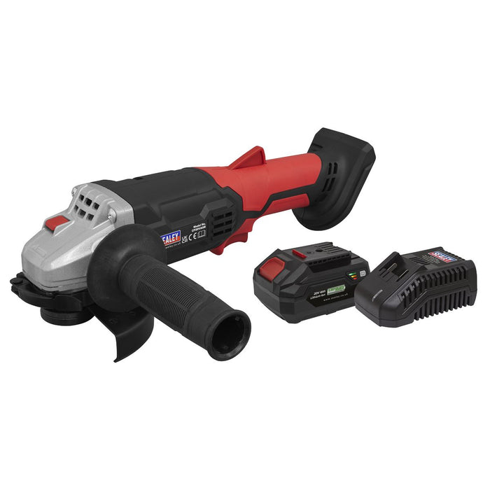 Sealey Cordless Angle Grinder Kit115mm 20V 4Ah SV20 Series CP20VAGBKIT1 Sealey - Town Tools 