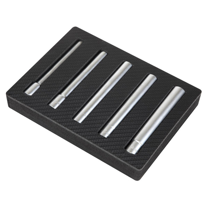 Sealey Extra-Deep Socket Set 3/8"Sq Drive 8, 10, 12, 13, 14mm 5pc SX814 Sealey - Town Tools 