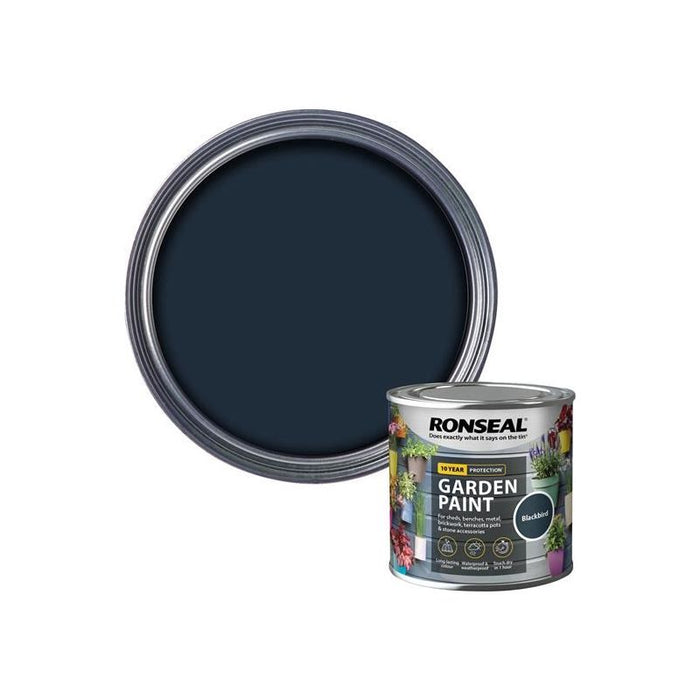 Ronseal Garden Paint Blackbird 250ml Ronseal - Town Tools