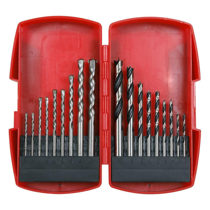 Sealey Wood/Masonry Drill Bit Set 18pc AK3718MW Sealey - Town Tools 
