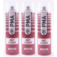 3x Autotek MATT Clear Laquer Spray Acrylic Top Coat 500ml