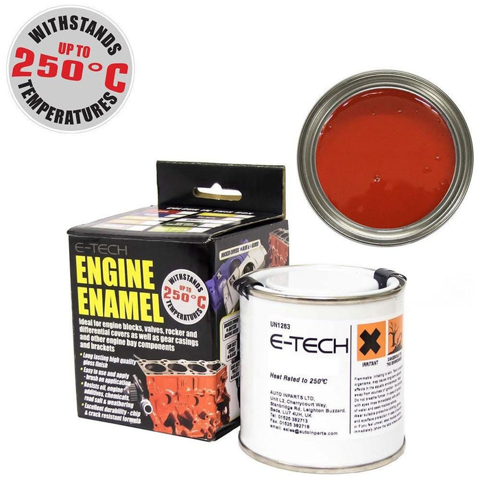 E-Tech RED Engine Enamel Paint 250ml Heat Resistant High Temp E-Tech - Town Tools 