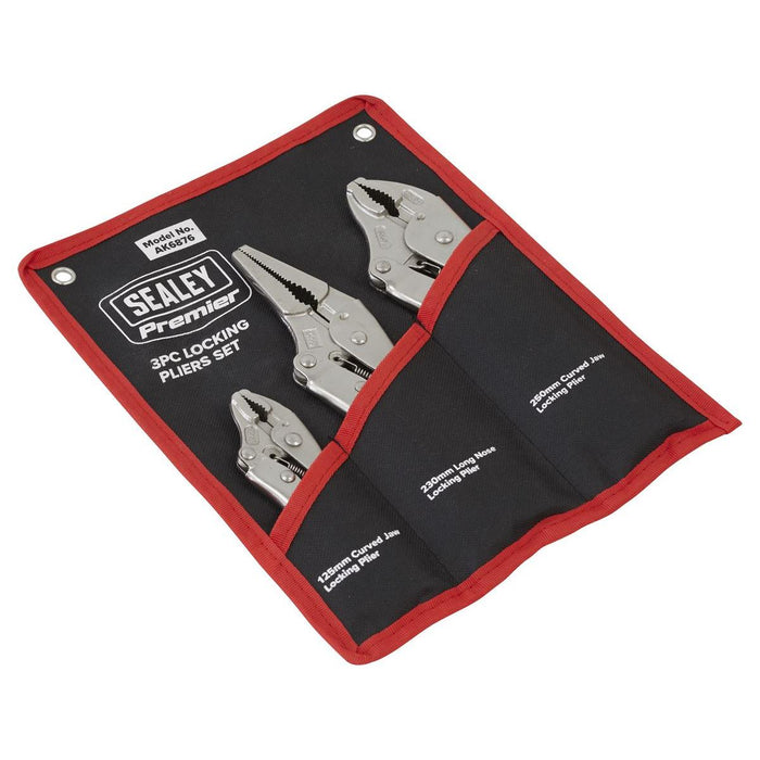 Sealey Premier Premier Locking Pliers Set 3pc AK6876 Sealey Premier - Town Tools 