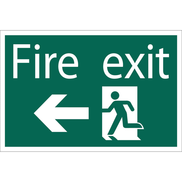 Draper Fire Exit Arrow Left' Safety Sign 72448 Draper - Town Tools 