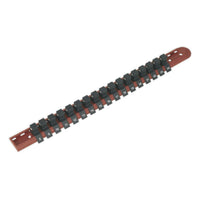Sealey Premier Premier Socket Retaining Rail with 17 Clips 1/2"Sq Drive AK1217