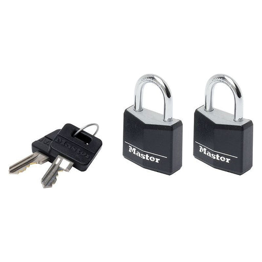 Master Lock Aluminium Black Vinyl Cover 30mm Padlock 4-Pin - Keyed Alike x 2 Master Lock - Town Tools