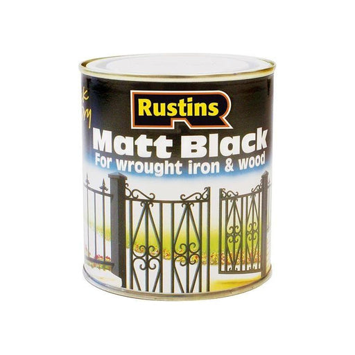 Rustins Matt Black Paint Quick Drying 250ml Rustins - Town Tools