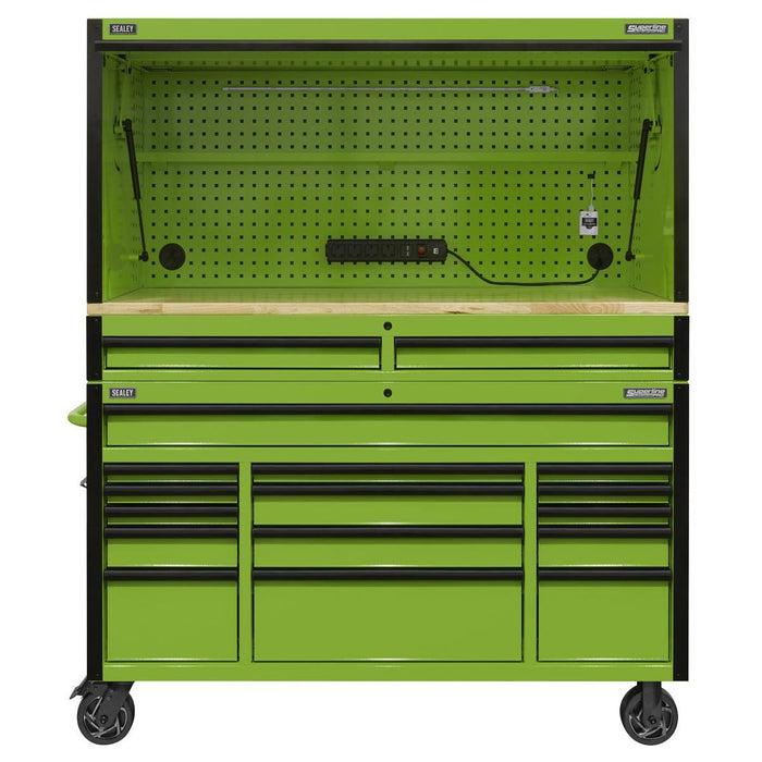Superline PRO Black Edition Mobile Trolley with Wooden Worktop Hutch Superline Pro - Town Tools 