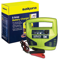 12 Volt 8 Amp Car Battery Charger up to 1.2L Van Boat Bike Motorhome LED Compact