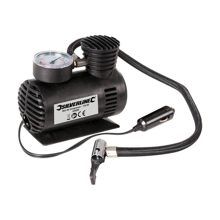 Silverline Mini Air Compressor 12V DC Silverline - Town Tools 